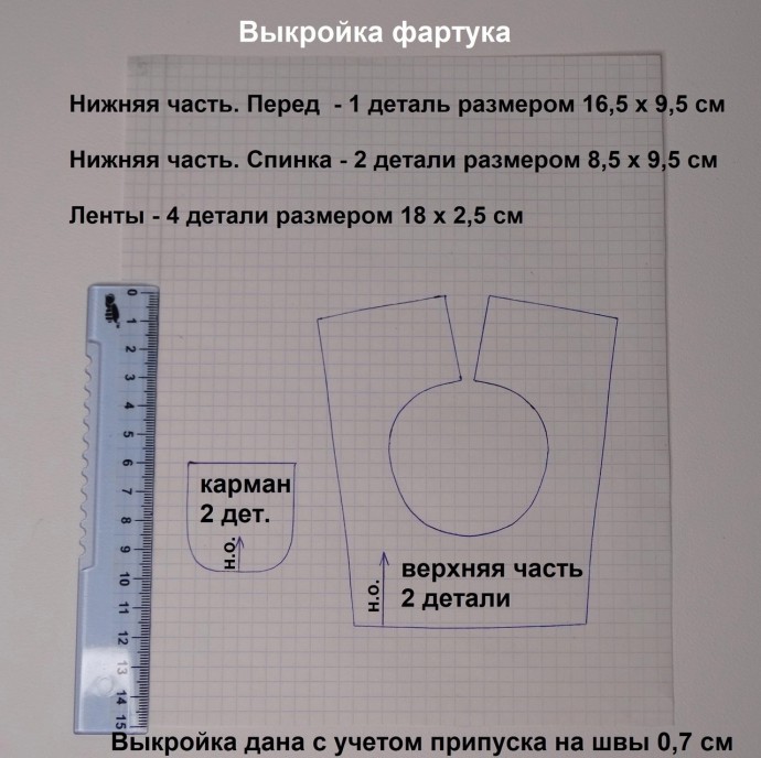 Фартук для куклы: мастер-класс