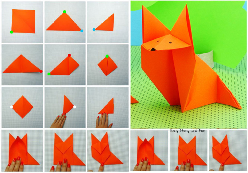 Схема оригами лисичка