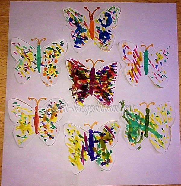 Объёмная аппликации из бумаги "Бабочки"