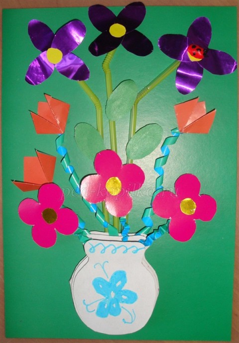 Букет летних цветов в вазе: мастер-класс